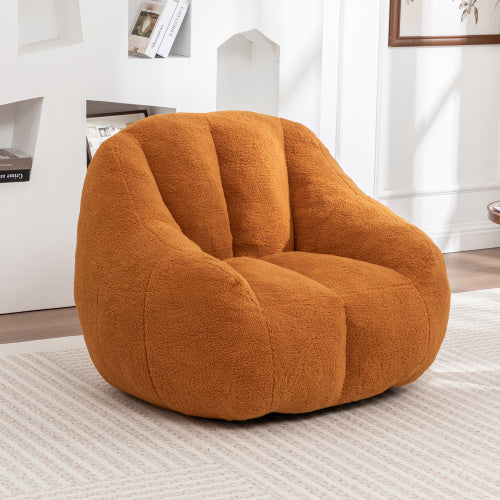 Faux-Fur Tufted Memory-Foam Bean-Bag Chair with Filler 37.4 inch x33.9 inch x32.3 inch  for Dorm Apartment Living-Room