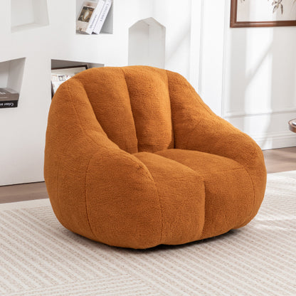 Faux-Fur Tufted Memory-Foam Bean-Bag Chair with Filler 37.4 inch x33.9 inch x32.3 inch  for Dorm Apartment Living-Room