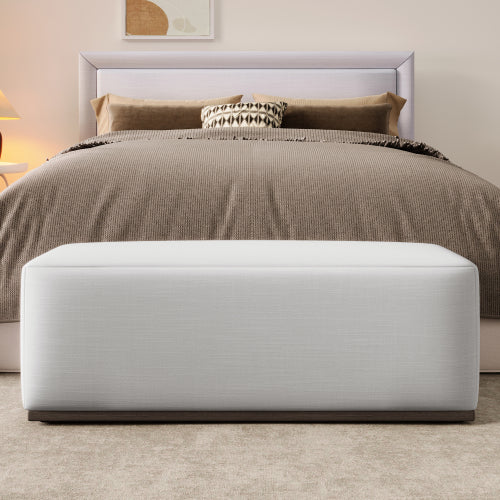 Modern Ottoman Footstool Upholstered Accent Stool for Living Room Bedroom