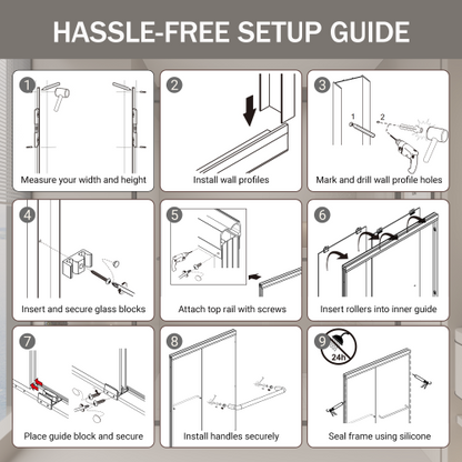 56-60 in. W x 72 in. H Double Sliding Shower Door, Semi-frameless Bypass Bathroom Sliding Door with 1/4" (6mm) Tempered Glass for Walk-in Shower, Brushed Nickel 24D03-60BNX