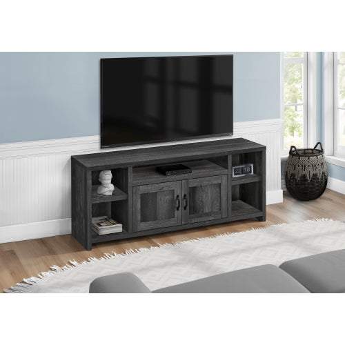 Black 60 inch TV Stand with 5 Shelves and Adjustable Storage