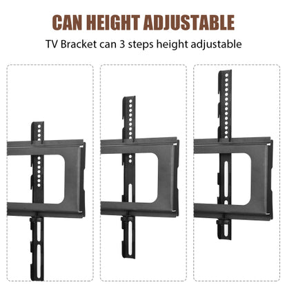 Black Swivel TV Stand Mount 30¡ã Rotatable Height Adjustable 3-Tier Tempered Glass Media Console with Power Socket