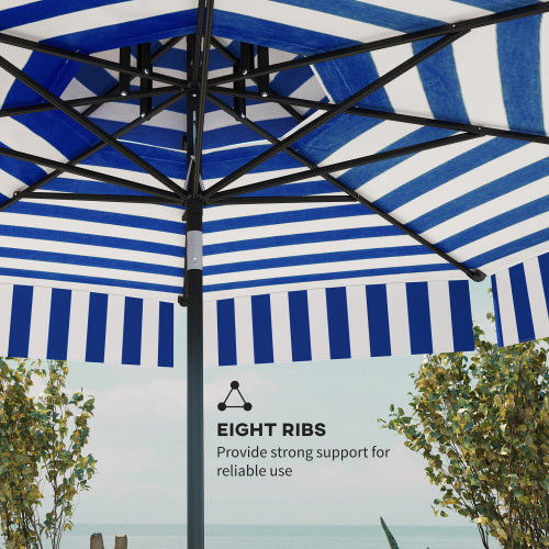 2-Tier Vented Patio Table Umbrella,Outdoor Market Umbrella,Patio Umbrella with Crank 8 Ribs,Tiltable Porch Umbrella,for Outdoor