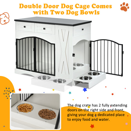 GO 43.3" Farmhouse Dog Crate Furniture