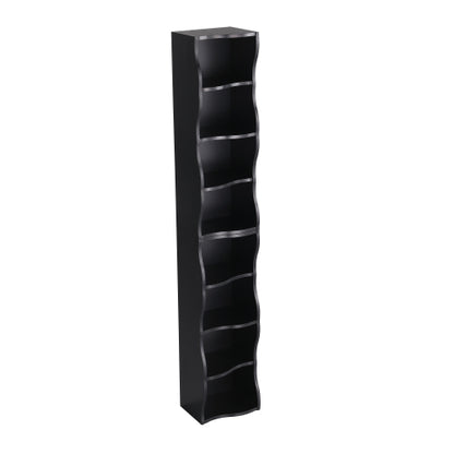 Ultra-Thin 8-Tier Wavy Edge Combined Bookshelf Adjustable Partition Waterproof MDF Storage Display Shelf