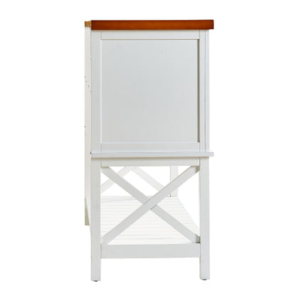 Bar cabinet Console Table with 2-Door Cabinet & 1 Drawers, Coffee Bar, Wine rack,Entryway Table with Storage Shelf, Sofa Tables Buffet Sideboard for Kitchen, Hallway, Dining, Living Room, White