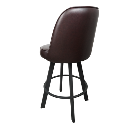 2 PACK Commercial Uphostered Swivel Bucket Seat Bar Stool with Metal Frame Restaurant and Cafe Bar Seating--assembly required