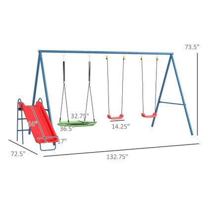 3 in 1 Design Swing Set,Metal Swing Set