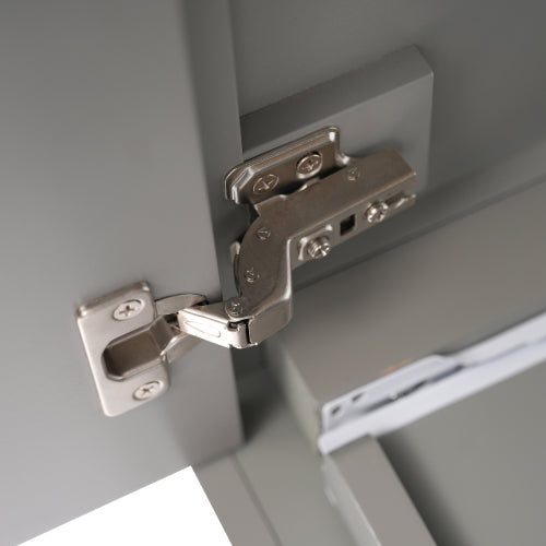 30" Gray Bathroom Vanity with Sink Combination Set, Bathroom Storage Cabinet with Soft Close Door, 3 Soft Close Drawers and Removable Tray, Solid Wood Frame