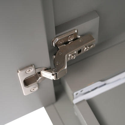 30" Gray Bathroom Vanity with Sink Combination Set, Bathroom Storage Cabinet with Soft Close Door, 3 Soft Close Drawers and Removable Tray, Solid Wood Frame