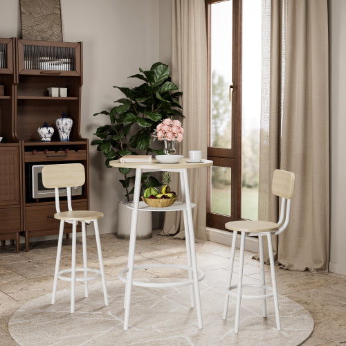 Bar table, equipped with 2 bar stools , with backrest and partition