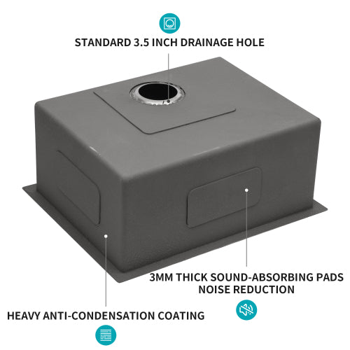 28 Inch Undermount Sink - 28" x 18" x 9" Undermount Stainless Steel Kitchen Sink 16 Gauge 9 Inch Deep Single Bowl Kitchen Sink Basin, Includes Drain Assembly (No Additional Accessories)