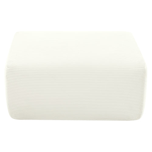 Ottoman White Corduroy Modular Sectional Sofa Add-On for Living Room
