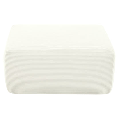 Ottoman White Corduroy Modular Sectional Sofa Add-On for Living Room