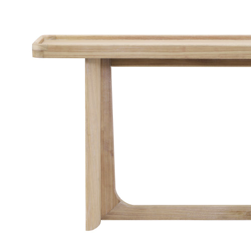 Farmhouse Console Table with Tray Top Design, Solid Wood Frame for Entryway, Living Room or Sofa Back, Natural