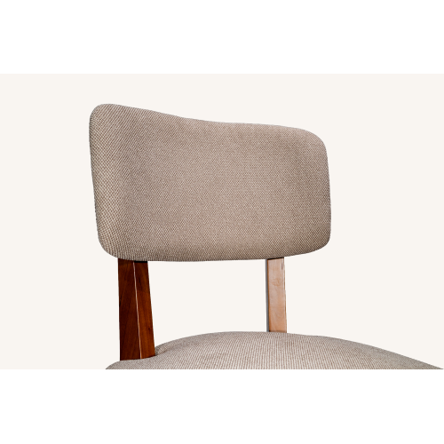 Armless Wood Dining Chairs with Upholstered Seats, Set of 2, Brown