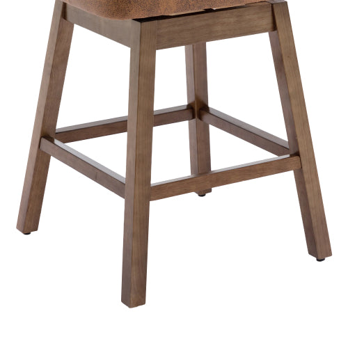 Rotating bar chair, counter height bar chair with backrest, leather rotating kitchen stool with wooden legs and footrest, soft cushion bar  chair, kitchen island