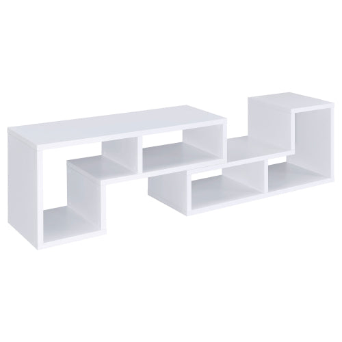 White Multi-purpose Convertible Bookcase L-Shaped Combined Storage TV Cabinet