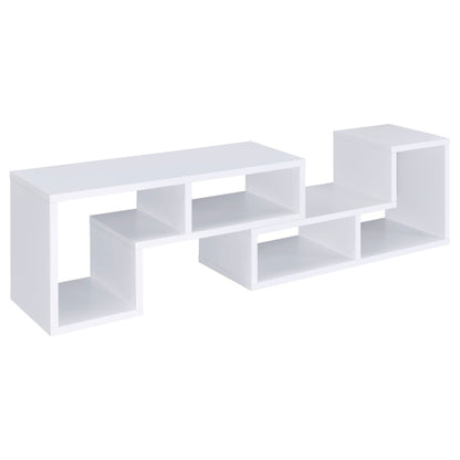 White Multi-purpose Convertible Bookcase L-Shaped Combined Storage TV Cabinet
