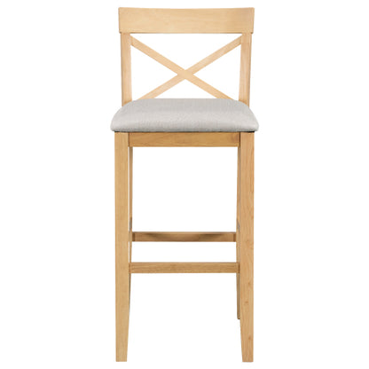 Farmhouse 48inch Rectangular Wood Bar Height Dining Set Kitchen Breakfast Nook with 2 Chairs for Small Places,Natural+Beige