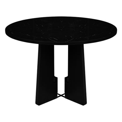 Round Dining Table for 4, 43-Inch Faux Marble Top, Mid-Century Modern Round Dining Table for Cafes, Restaurants, Bars, Home Offices and Conference Rooms (Black)