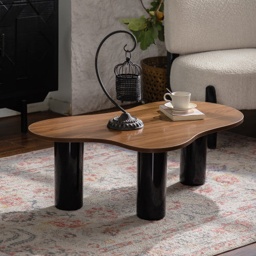 Cloud Shape Modern Coffee Table Irregular Design Easy Assembly Living Room Table