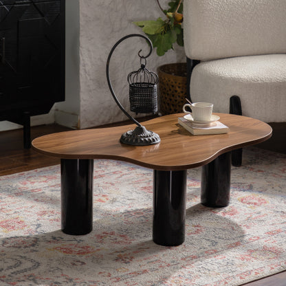 Cloud Shape Modern Coffee Table Irregular Design Easy Assembly Living Room Table