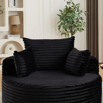 50"L Corduroy Sponge single sofa,No Assembly Required,Fluffy Modern Sleeper Chair for Living room, Bedroom, Lounge and Projection Room(Not a swivel chair.)