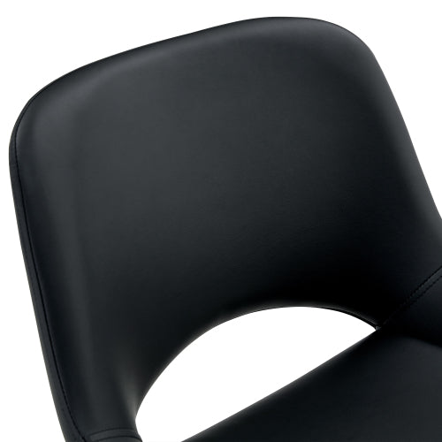 Modern Swivel Adjustable Bar Stools Set - 2 Pack, Black PU Material, with Footrest, Holds Up to 250 lbs, Suitable for Home Bars and Kitchen Islands .