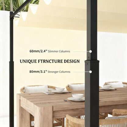 Easy to Setup Outdoor Pergola,Retractable Pergola Canopy with Magnetic Fixture
