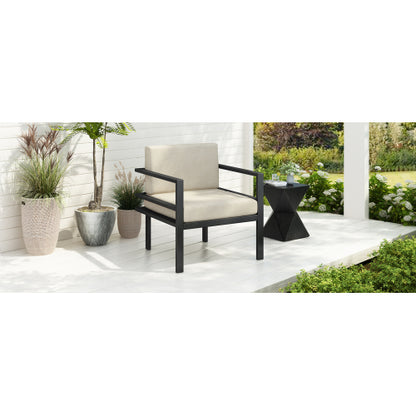27.7'' Modern Outdoor Lounge Chair with Aluminum Frame, Weather-Resistant Cushions, Sleek Design, Perfect for Patio, Garden, or Balcony
