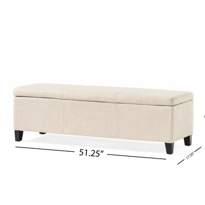 Upholstered Storage Ottoman, Solid Wooden Legs (old sku 57742.00LBE)