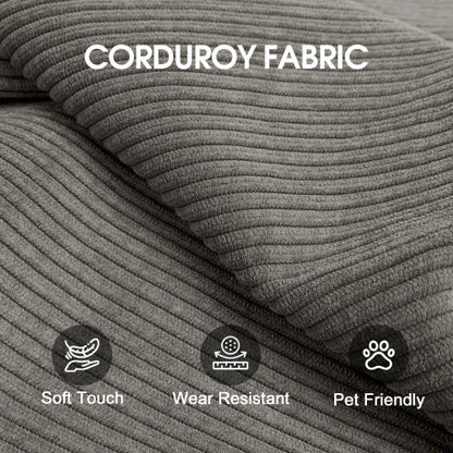 78.8 inch  Grey Boneless Corduroy Convertible Compressed Floor Sofa Bed, No Assembly