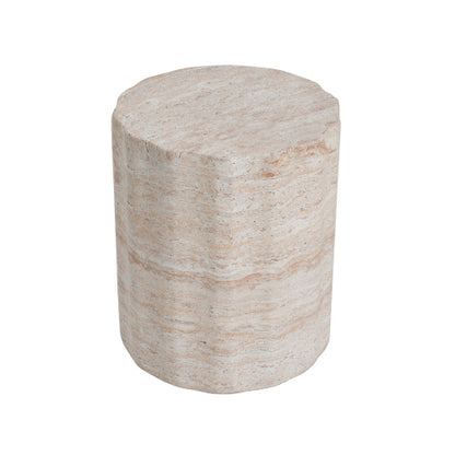 Outdoor/Indoor Lightweight Concrete Side Table,Travertine Finish