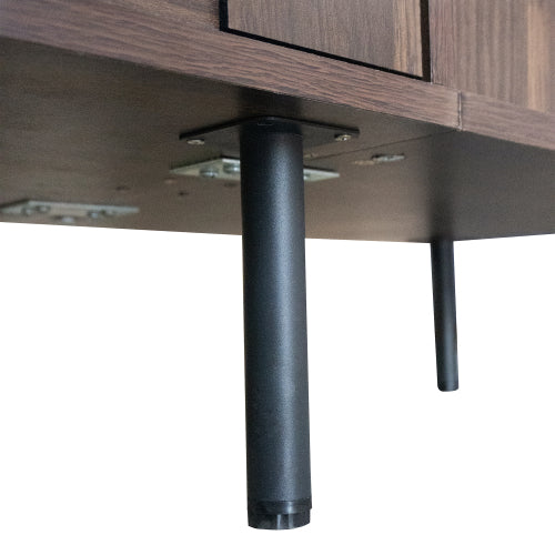 78 Inch Modern TV Stand with Storage Cabinets Walnut Media Console