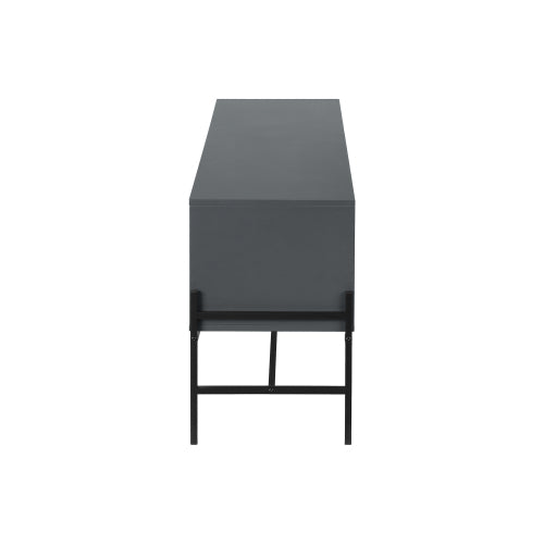 Grey 60 inch TV Stand with Storage Cabinet and Open Shelf