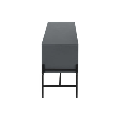 Grey 60 inch TV Stand with Storage Cabinet and Open Shelf