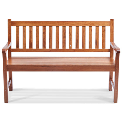 Outdoor Bench, 50 inches Wood Garden Bench for Outdoors, Outdoor Garden Park Bench with Backrest and Armrests, 800 lbs Load Capacity Bench, Patio Bench for Garden, Park, Yard, Front Porch