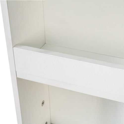 70.87''H Modern Tall Wooden Storage Cabinet 4-Tier Shelves & Side Drawers Home Bookcase