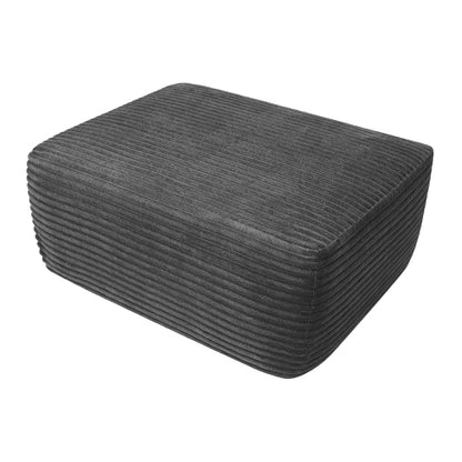 Plush Ottoman Grey Corduroy Modular Sofa Extension Seat