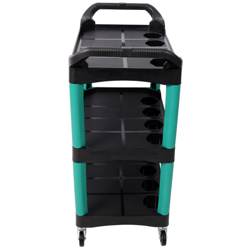3 Tier Rolling Auto Detail Cart With Wheels,Car Wash Organizer for Detailers Garage, Workshop, Repair Shop, Storage Tool, Green&Black