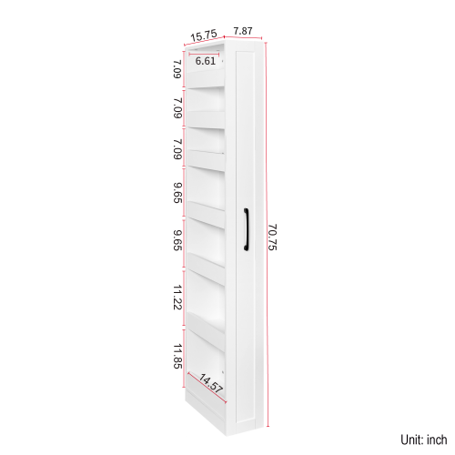 7 Tier Slim Pull Out Storage Shelf Narrow Gap Organizer For Kitchen Living Room