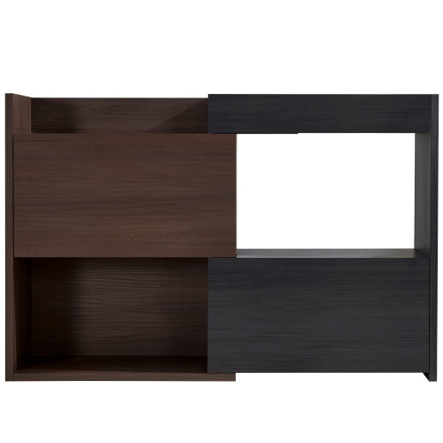 32.5 inch-58.8 inchW 40 inchH Multifuctional Storage Cabinet, Buffet Sideboard Cabinet with Drawer, Corner Cabinet for 44 inchH Window decor, Livingroom, Hallway, Entryway, Kitchen & Office  - Black & Walnut