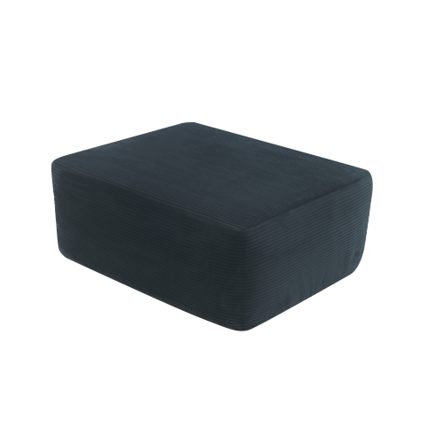 Ottoman Black Corduroy Modular Sectional Sofa Add-On for Living Room