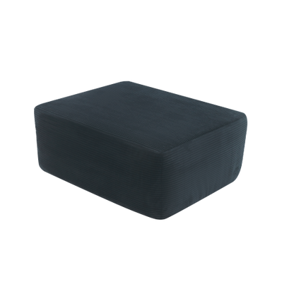 Ottoman Black Corduroy Modular Sectional Sofa Add-On for Living Room