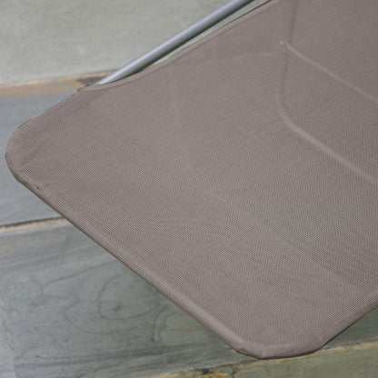 Outsunny Folding Chaise Lounge Chair, Pool Sun Tanning Chair, Outdoor Lounge Chair with 5-Position Reclining Back, Breathable Mesh Seat, Headrest for Beach, Yard, Patio, Brown
