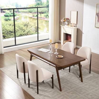 Wooden Dining Chairs Set of 2, Modern Fabric Upholstered Dining Room Chair Kitchen Chairs, Farmhouse Dinner Chair for Kitchen Dining Room