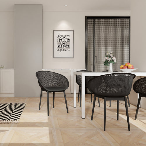 Holiday - 2-Pack Modern Lounge Chairs – Indoor/Outdoor All-Weather PP Plastic, Lightweight for Patio, Beach, Living Room (Warm Grey)