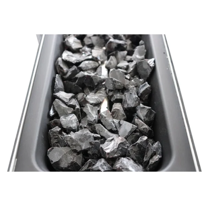 43" Rectangular Fire Pit with Smoked Glass and Metal Frame