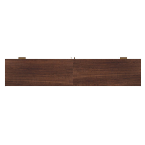 78.7 inch Dark Brown PE Rattan TV Stand 4 Drawers Soft Close Hinges For 85 Inch TV